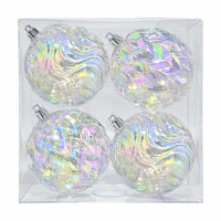 Christmas Iridescent Ornament, 4 ct