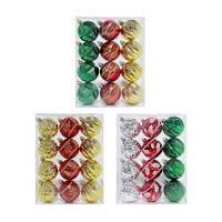 Christmas Shatterproof Ornaments, 60 mm, 12 ct, Assorted