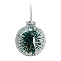 Clear Christmas Green Glitter Spike Ornament