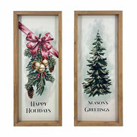 Framed Christmas Art, 7 in x 20 in,