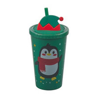Christmas 3D Printed Tumbler with Straw, Assorted