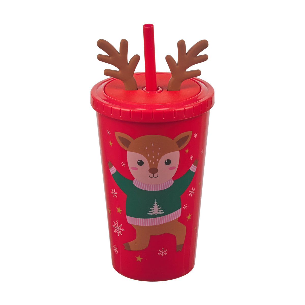 Christmas 3D Printed Tumbler with Straw, Assorted