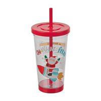 Christmas Light Up Tumbler with Straw, Assorted
