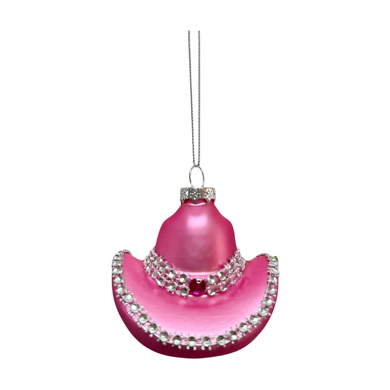 Cowboy Hat Glass Ornament