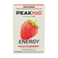 Peak H20 Energy Strawberry Caffeinated Drink Mix Sticks,