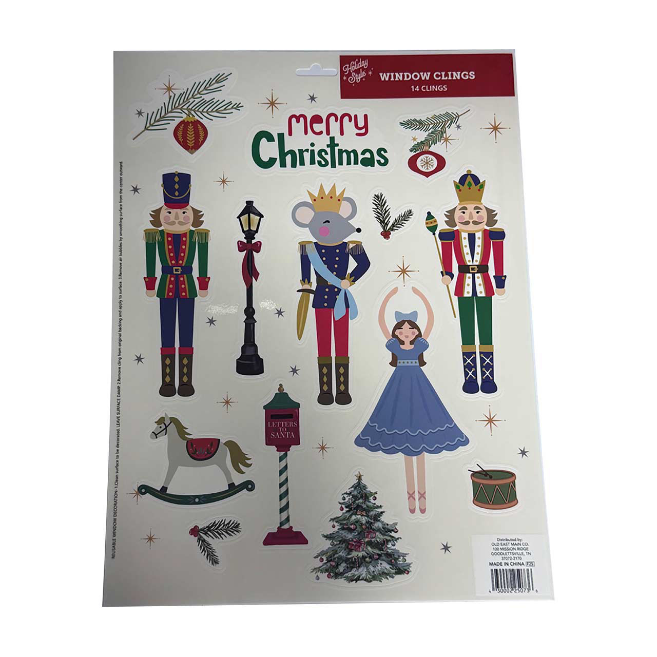 Holiday Style Christmas Window Clings, 13 ct, Assorted