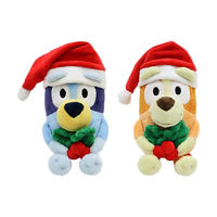 Christmas Bluey & Bingo Plush with Berries leaves, 7.5-8 in