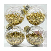 Clear Ball Christmas Ornament with Beads Inside, 4