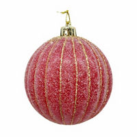 Christmas Red Ball with Gold Stripes Ornament