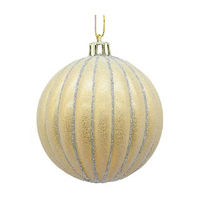 Christmas Gold Ball with Gold Stripes Ornament