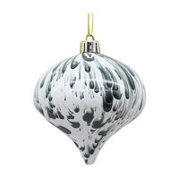 Christmas White with Black Drop Ornament