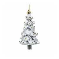 Christmas Tree Ornament with Sliver & White Paint
