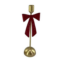 Metal Candleholder with Bow, 14 in