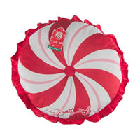 Dolly Parton Christmas Round Peppermint Decorative Pillow