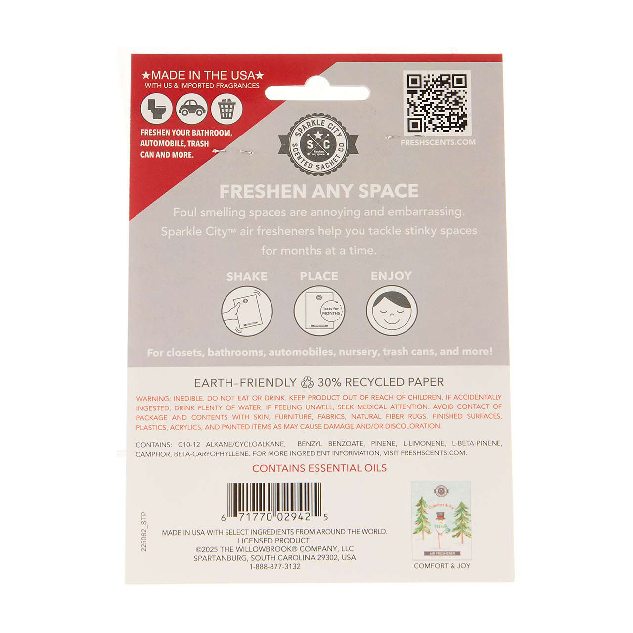 Holiday Style Scented Sachets Air Freshner, 2 ct, Assorted