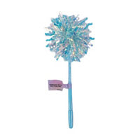 Blue and Silver Iridescent Pom Plastic Novelty Pen,