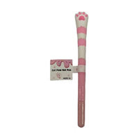 Pink and White Cat Paw Plastic Novelty Pen, 6 in