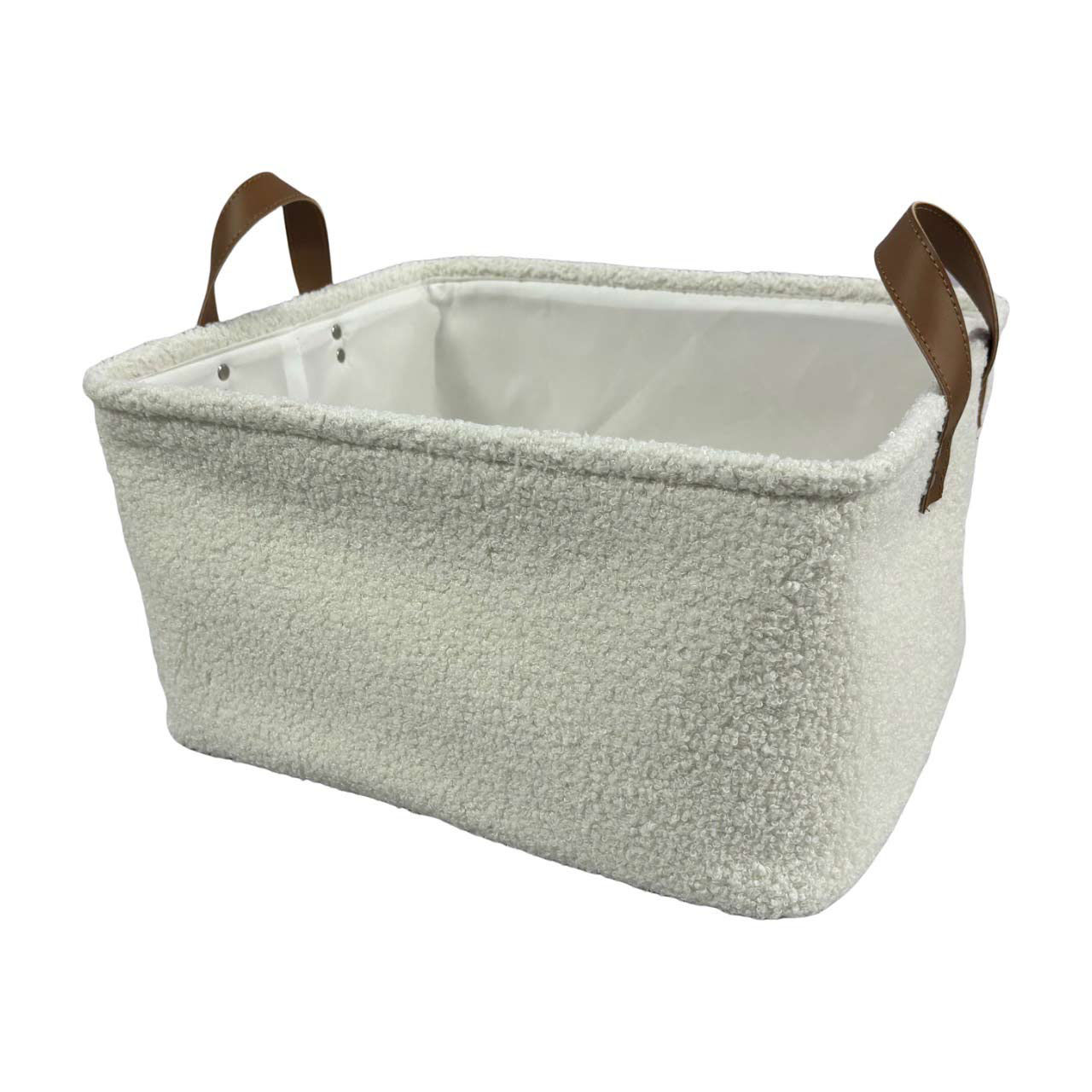 White Sherpa Storage Basket, Large