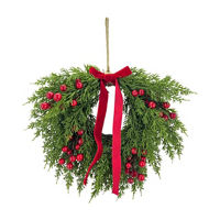 Christmas Wreath with Red Bow, 11 in