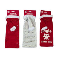 Christmas Fabric Bottle Bag With Hat, Assorted