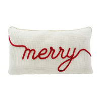 'Merry' Knitted Pillow, 12 in x 20 in
