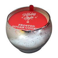 Holiday Style Mercury Bowl Shaped Glass Jar Candle,