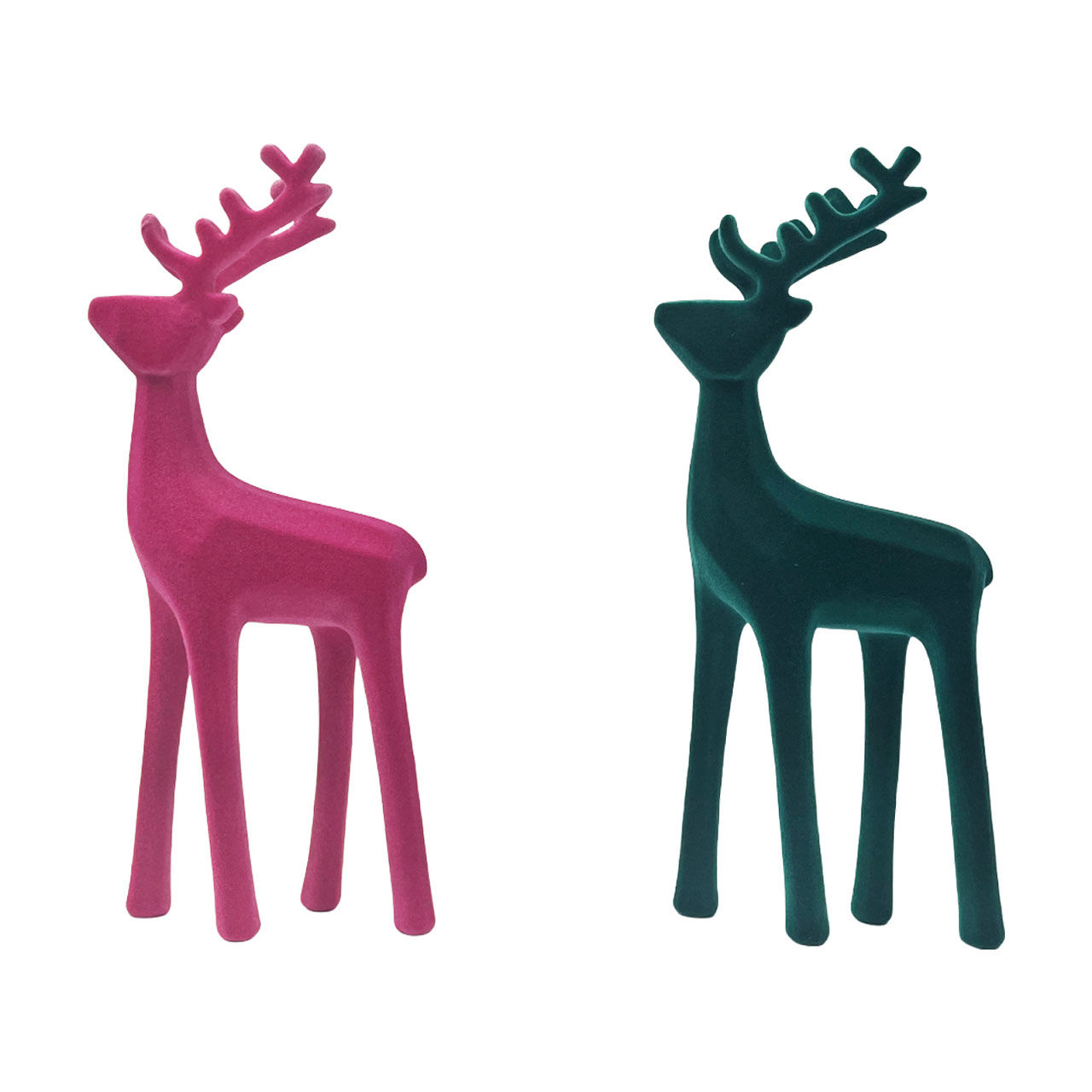 Flock Deer Décor, 10 in, Assorted
