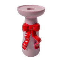 Taper Candle Holder with Bow Decoration, 8 in
