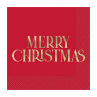 Red "Merry Christmas" Lunch Napkins, 16 ct