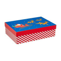 Christmas Print Hotstamp Gift Box, Medium