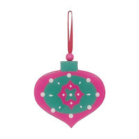 Wooden Christmas Ornament, Green/Pink