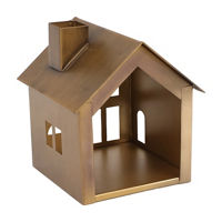 Christmas Village House, Golden Metal, 6 in