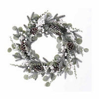 Christmas Light-Up Pine, Pinecone, and Berries Wreath, 20