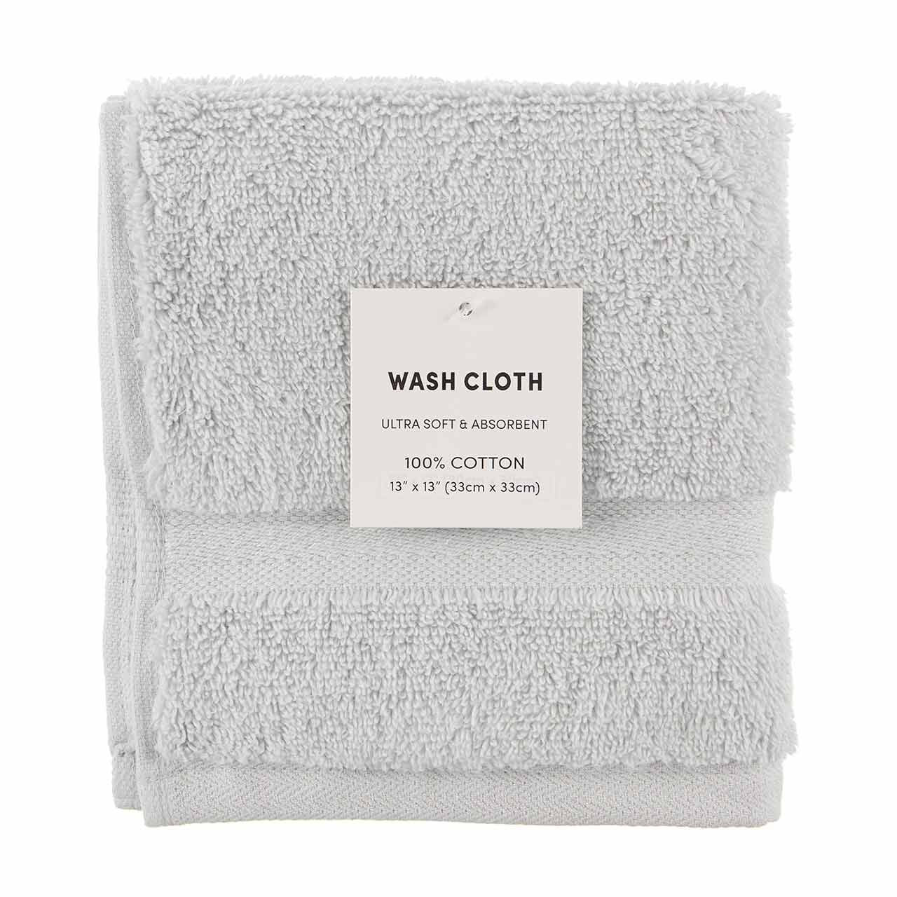 Light Gray Wash Cloth, 13 in x 13 in