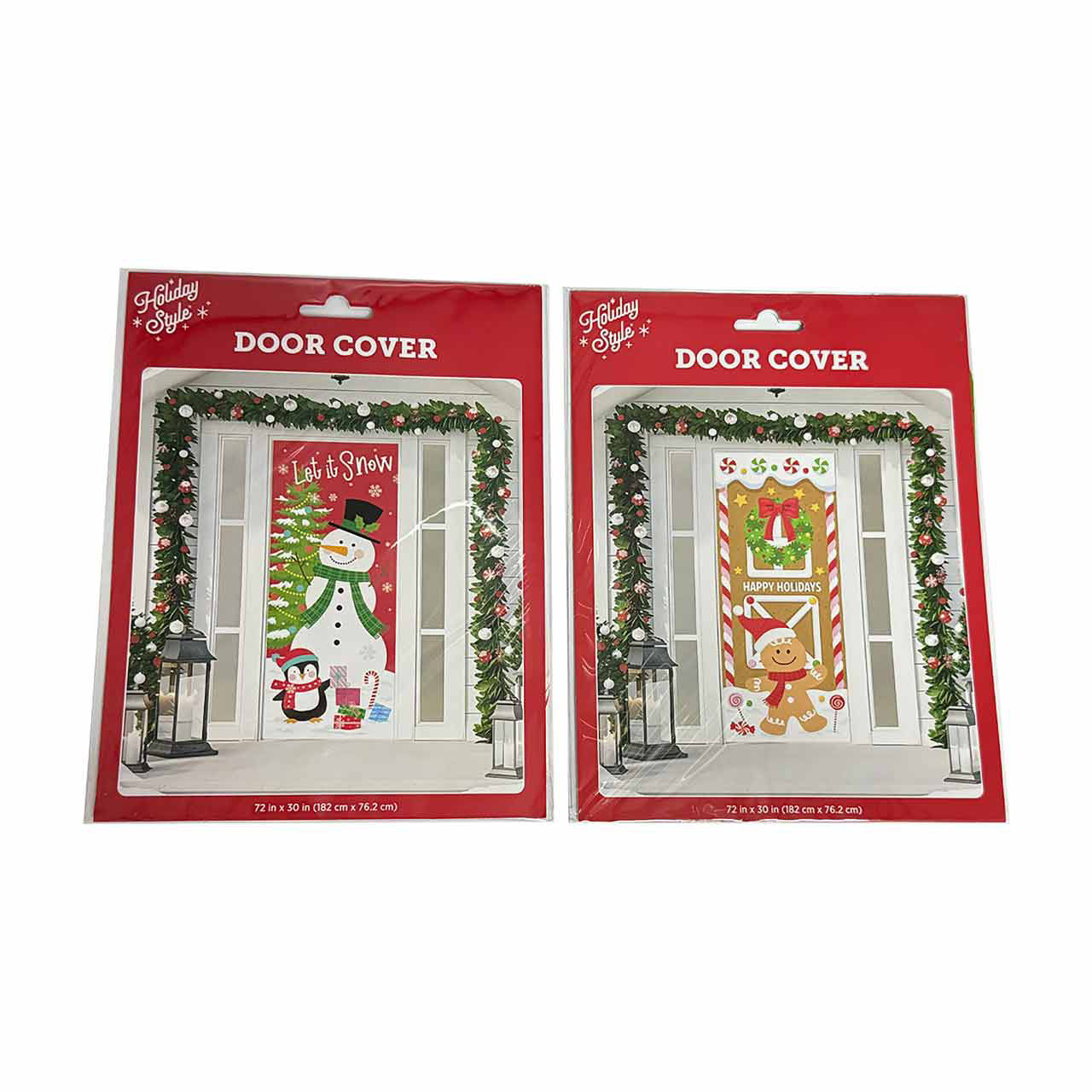 Holiday Style Rectangle Christmas Door Cover, 72 in x 30 in