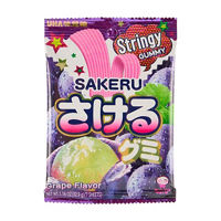 Uha Sakeru Stringy Gummy Candy, Grape, 1.16 oz