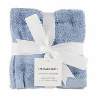 White & Blue Washcloth Set, 4 pk, 12