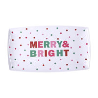 "Merry & Bright" Christmas Melamine Platter