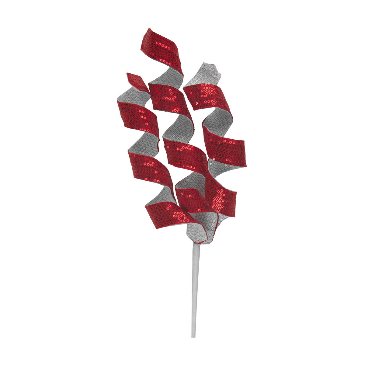 Christmas Red & White Sequin Fabric Pick Décor