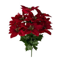 Artificial Poinsettia Bush, 20 in