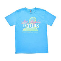 Women's 'Los Angeles Tennis Club' Screen-Printed Blue Tee, Medium