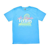 Women's 'Los Angeles Tennis Club' Screen-Printed Blue Tee,