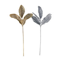 Glitter Magnolia Leaf Stem, 24 in, Assorted