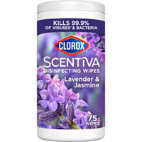 Clorox Scentiva Disinfecting Wipes, Lavender and Jasmine, 75 ct