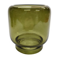 Wide Glass Vase, Green