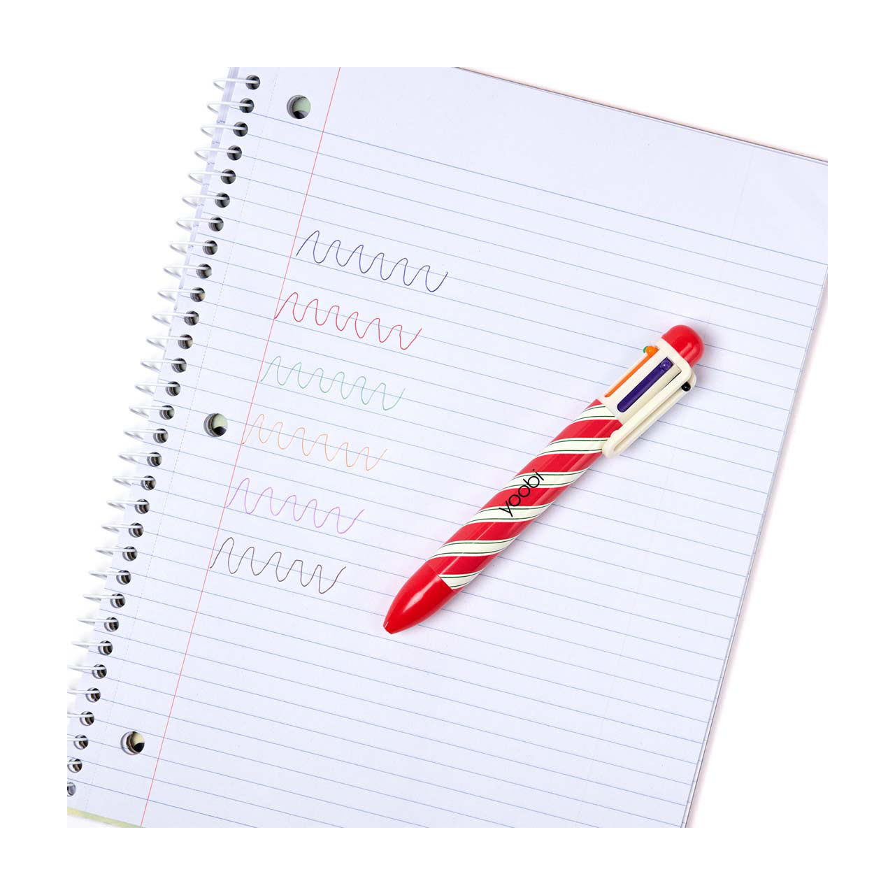 Red Candy Cane Clicking 6-Ink Ballpoint Pen
