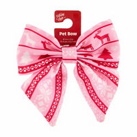 Holiday Style Pink Christmas Pet Bow Tie, 4.5