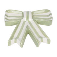 Ceramic Decorative Bow, Green, 7 in