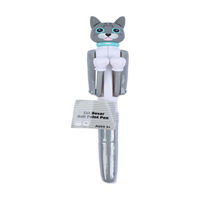 Gray and White Cat Boxer Plastic Novelty Pen,