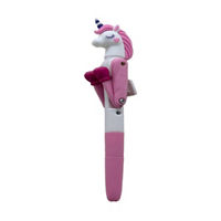Pink and White Unicorn Boxer Plastic Novelty Pen, 7 in